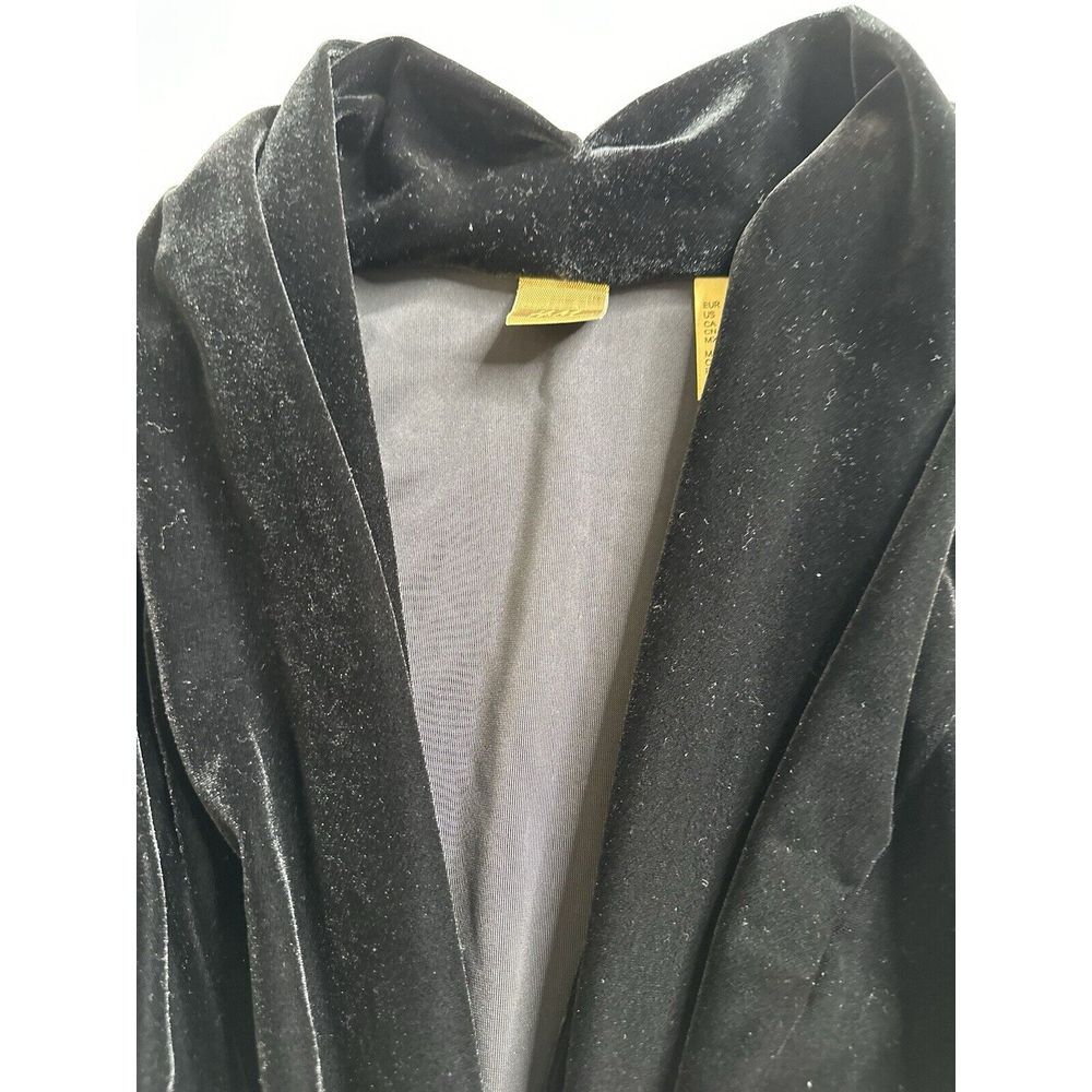 Vtg Peck & Peck Weekend Women's Black Velvet Jacket with Brooch‎ Clasp Closure L - Picture 12 of 16